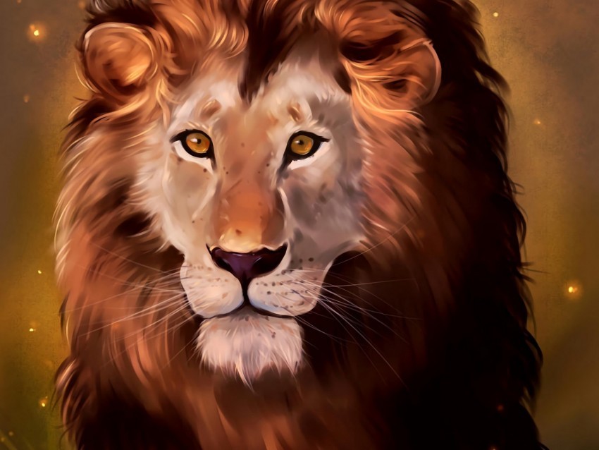 lion art predator glance king of beasts Isolated Object on HighQuality Transparent PNG