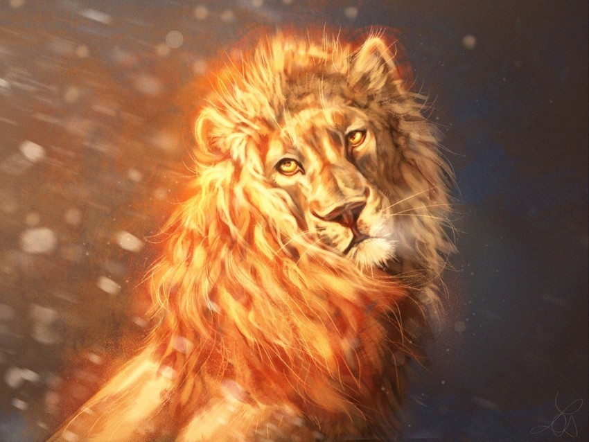 lion glance art predator king of beasts Clear Background PNG Isolated Graphic Design