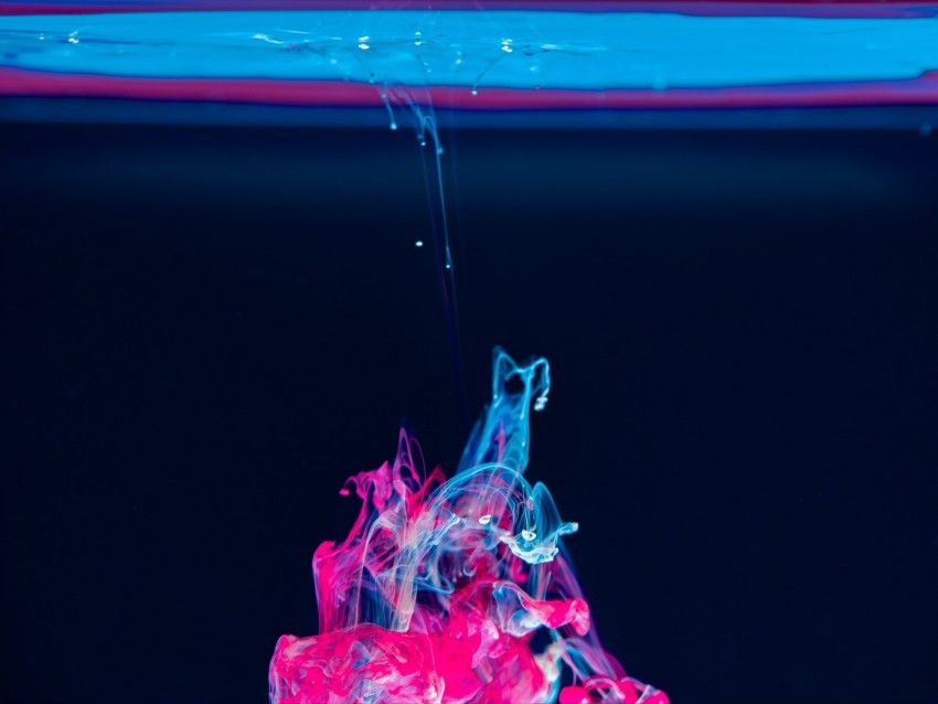 liquid paint macro blue pink PNG files with alpha channel 4k wallpaper