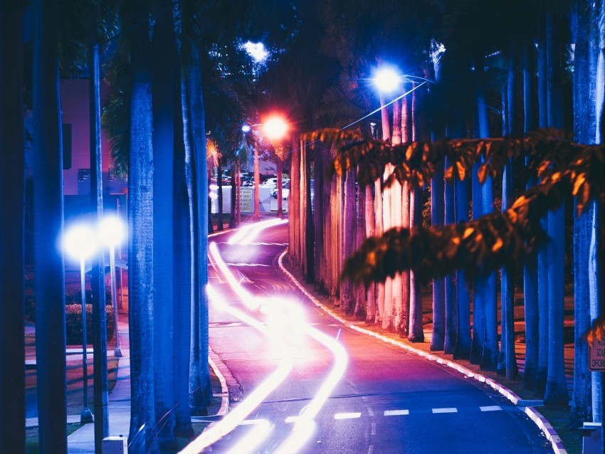 long exposure road night markup night city Isolated Item with HighResolution Transparent PNG