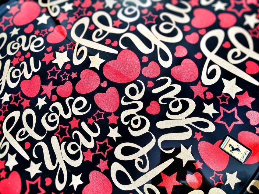 love lettering hearts stars paint Transparent PNG Isolated Graphic with Clarity