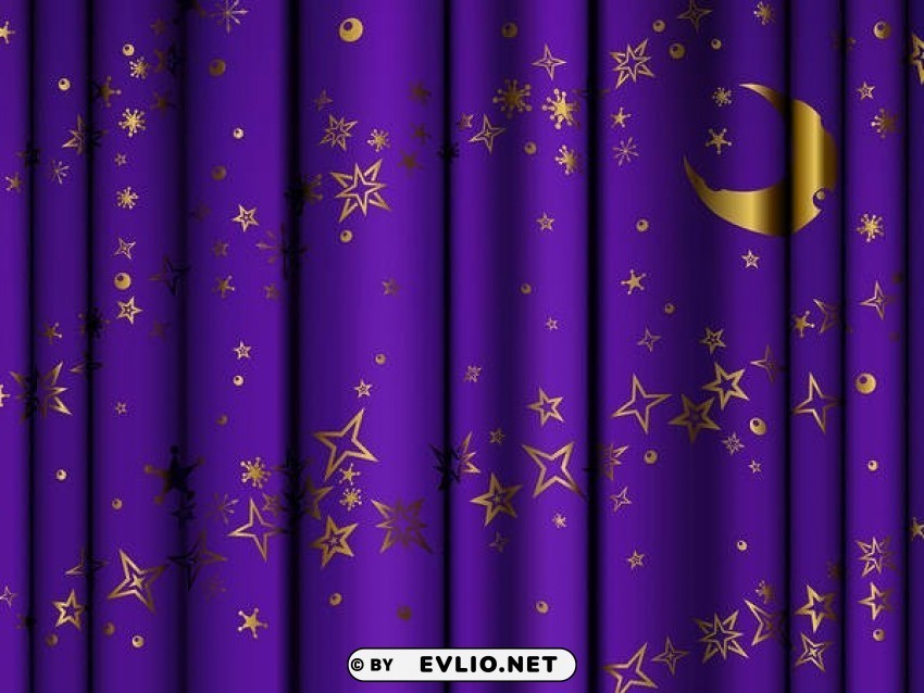 magical curtains with gold stars and moon Free PNG images with alpha channel compilation