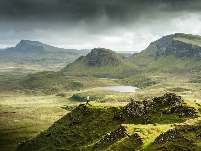 man loneliness slopes landslides portree uk Clear Background PNG Isolation