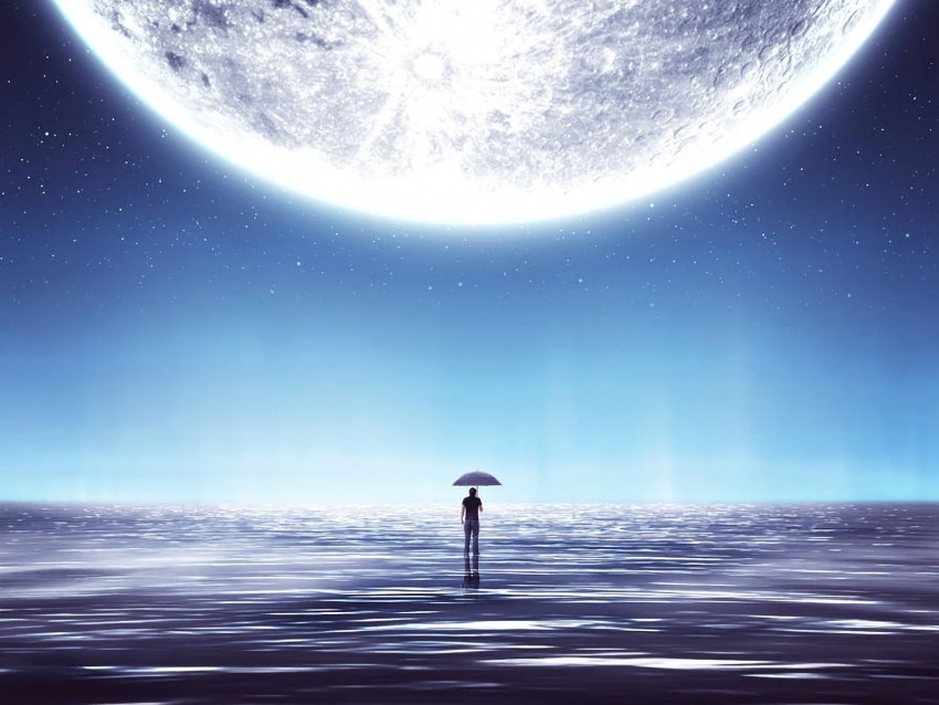 man umbrella planet photoshop space PNG with transparent background free