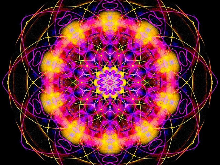 mandala pattern colorful abstraction PNG files with alpha channel