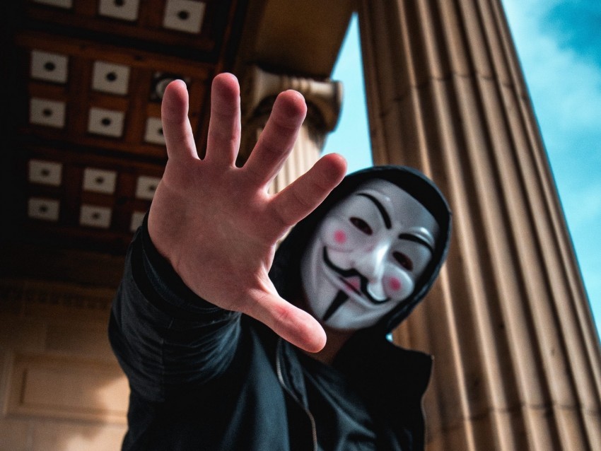 mask anonymous hand fingers touch PNG with cutout background 4k wallpaper