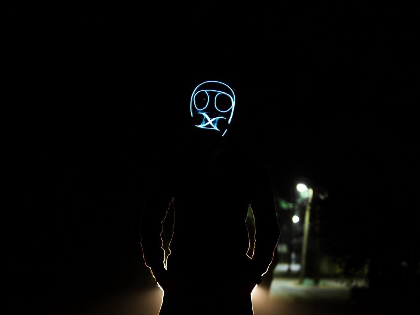 mask glow dark anonymous night Transparent Background Isolation in PNG Format