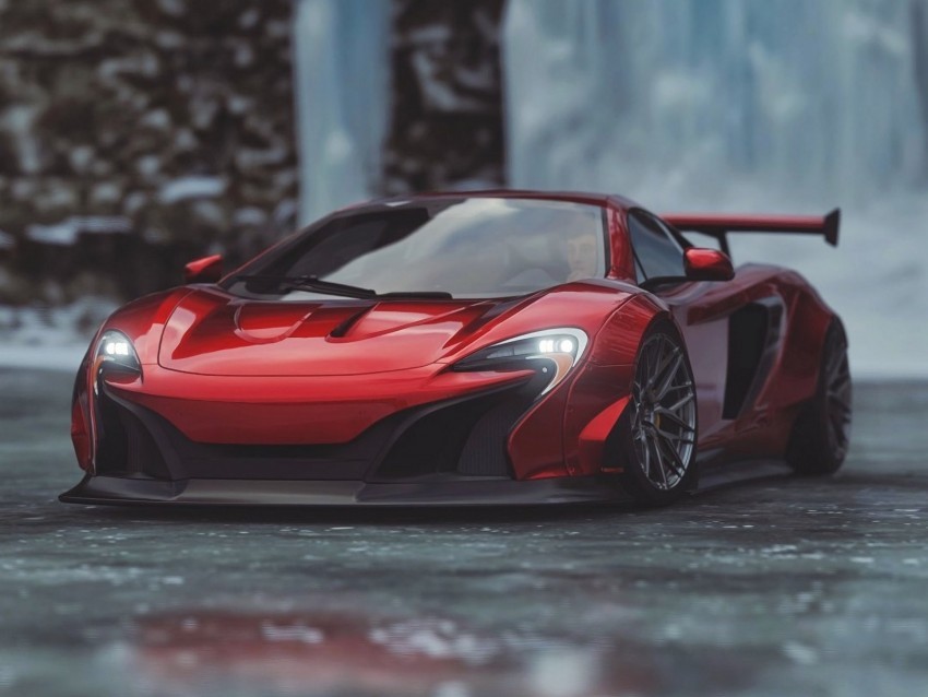 mclaren 650s mclaren sports car red Isolated Artwork on Transparent PNG