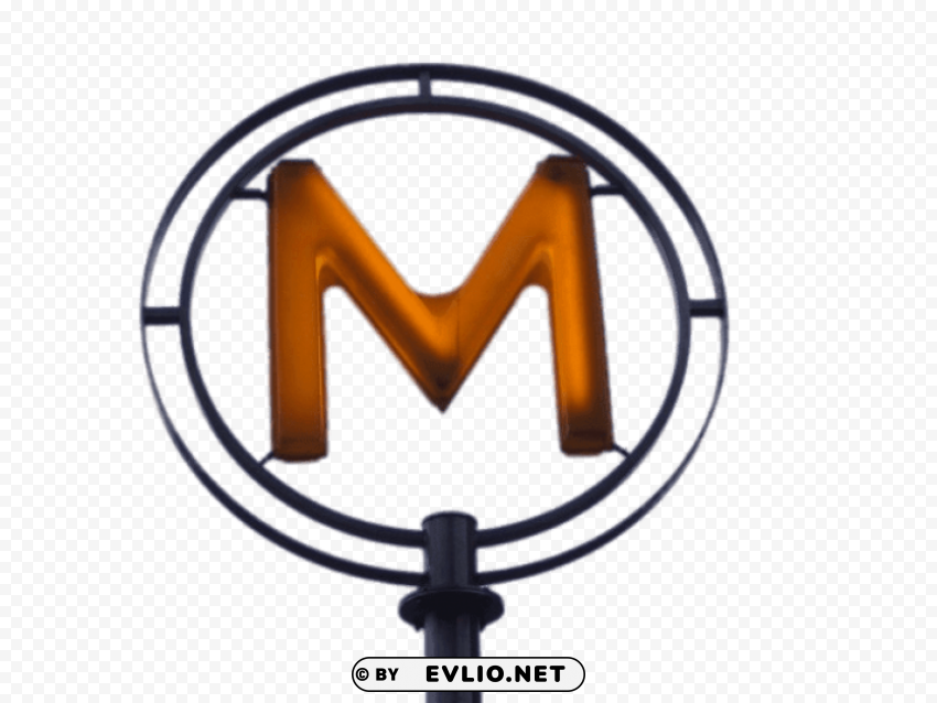 metro sign paris Isolated Object with Transparent Background PNG