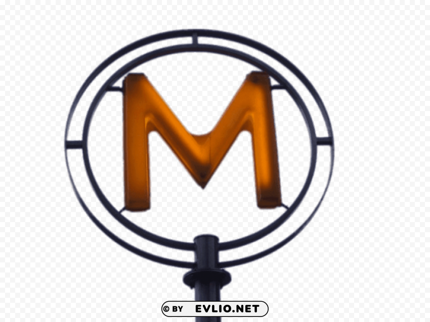 Metro Sign Paris Isolated Object With Transparent Background PNG