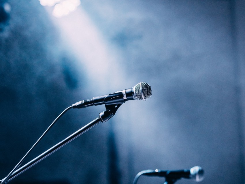 microphones stage spotlights light fog HighResolution Transparent PNG Isolated Graphic