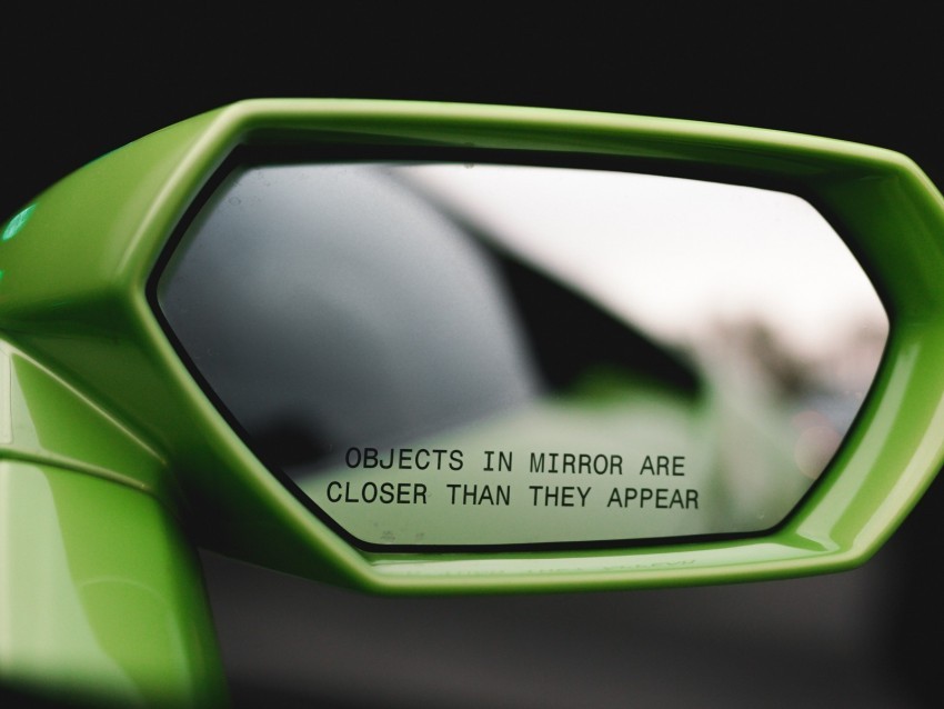 mirror inscription car phrase PNG with Clear Isolation on Transparent Background