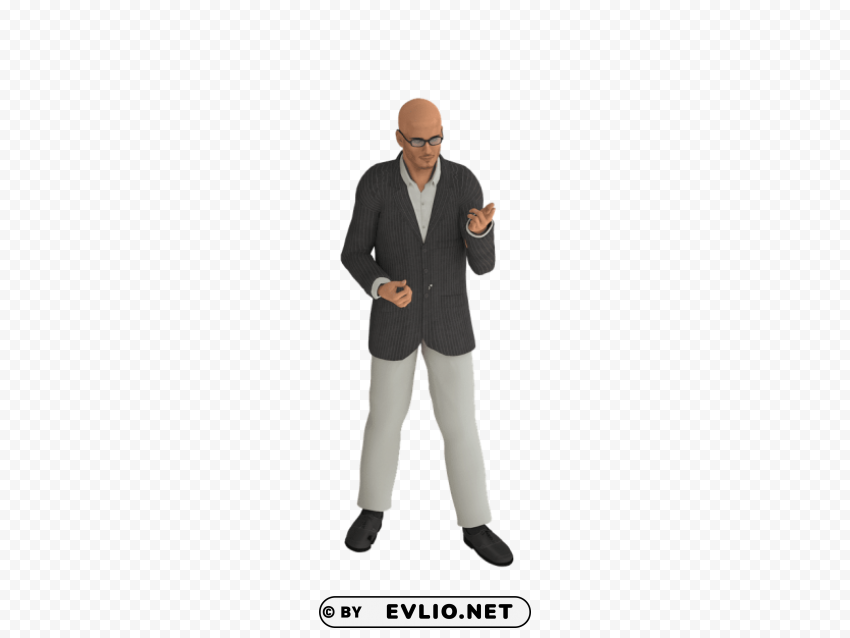 modern bald man wearing glasses PNG images with no background necessary