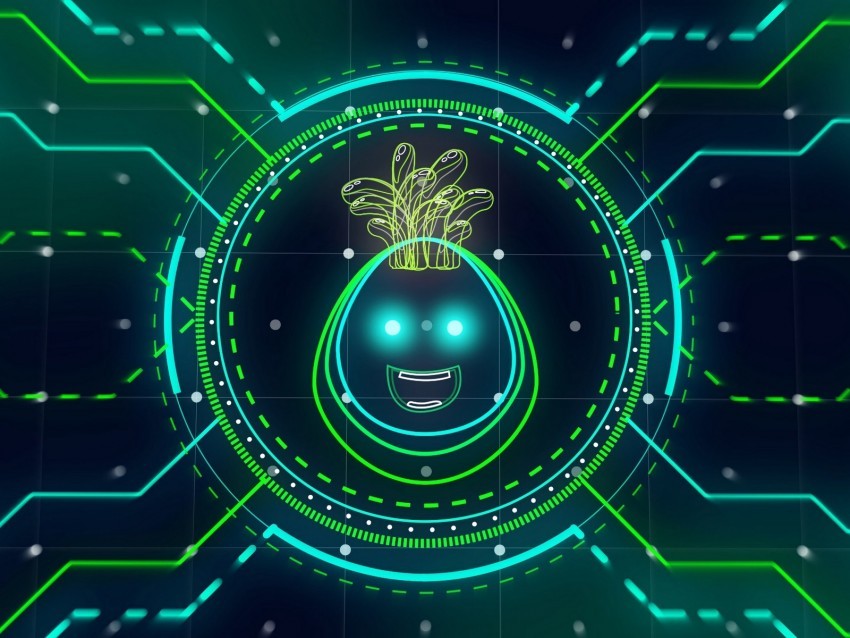 monster smiley neon sci-fi Transparent PNG images database 4k wallpaper