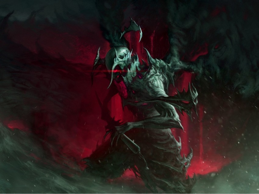 monster warrior art dark armor Clear Background Isolated PNG Illustration