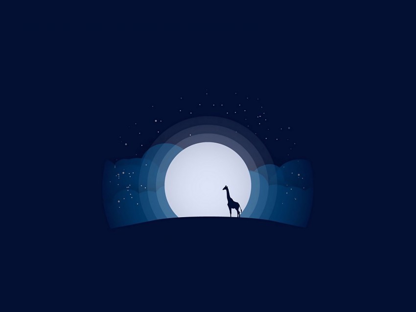 moon giraffe hill clouds shine vector PNG images with clear alpha channel