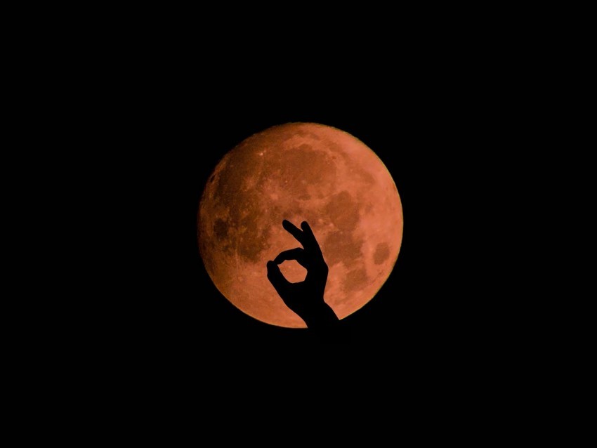 moon hand gesture dark night PNG transparent images for printing