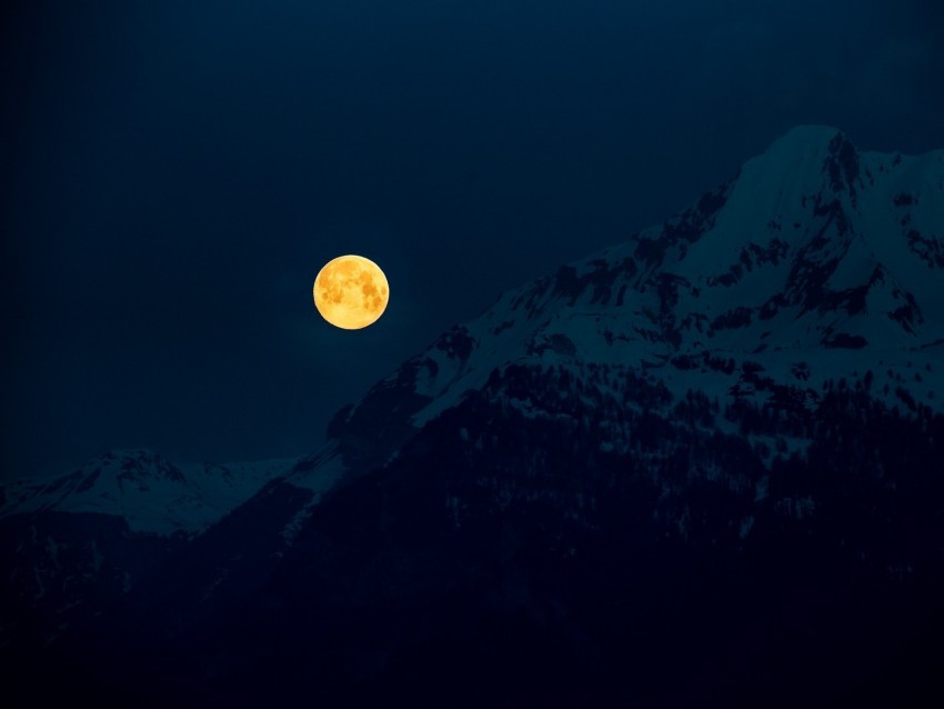 moon mountains night full moon moonlight Transparent PNG image free