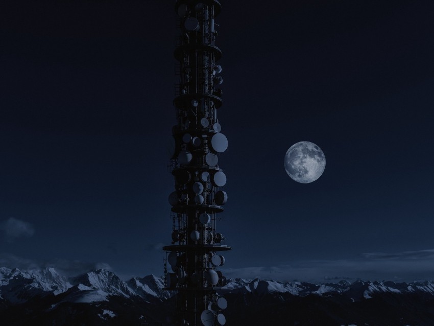 moon night space station satellites tower Free PNG images with alpha channel set