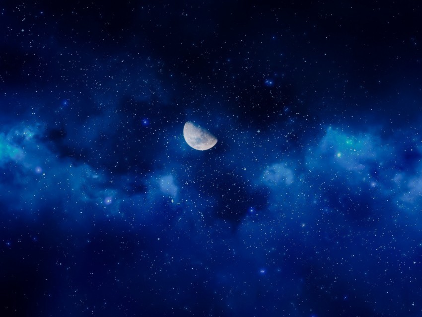 moon night stars sky full moon Isolated Subject in HighQuality Transparent PNG