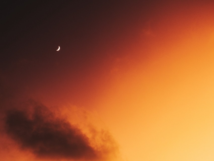 moon sky clouds sunset twilight Clear Background PNG Isolated Subject