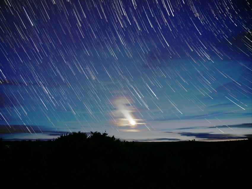 moon star night long exposure movement darkness PNG for digital art