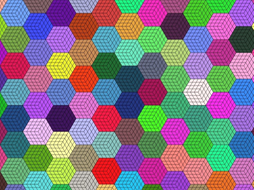 mosaic colorful hexagons geometric texture Clean Background Isolated PNG Illustration 4k wallpaper