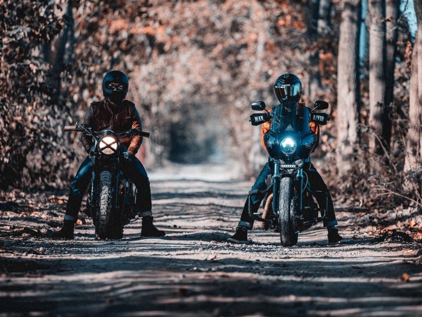 motorcyclists bikers bike motorcycle forest road Clear background PNG images comprehensive package