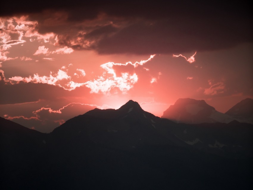 mountain clouds dark darkness outlines PNG transparent design