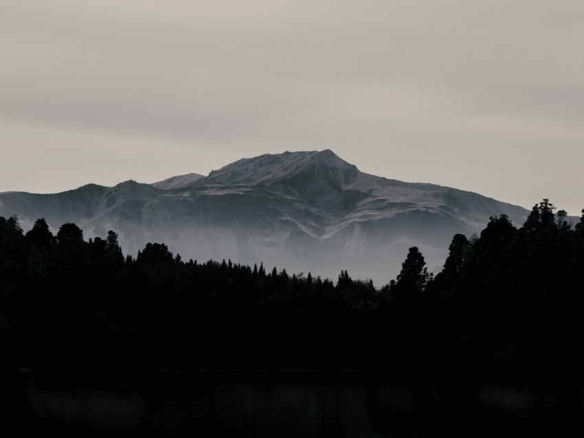 mountain forest dark lake reflection landscape PNG transparent elements complete package