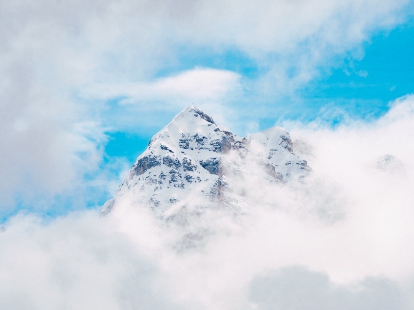 mountain peak clouds height Transparent PNG Isolated Object Design 4k wallpaper