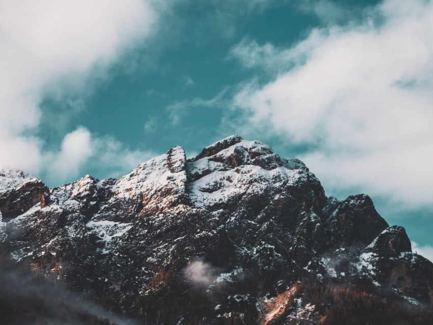mountain peak snow clouds sky italy Free PNG download no background