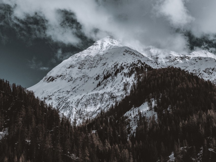mountain peak snowy clouds italy HighResolution PNG Isolated Illustration