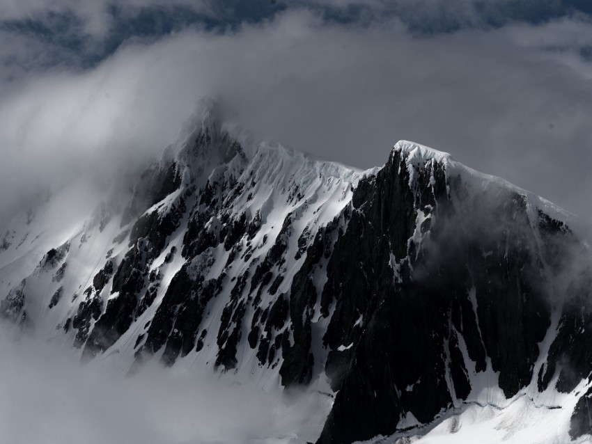 mountain snow fog peak antarctica High-resolution transparent PNG images assortment 4k wallpaper