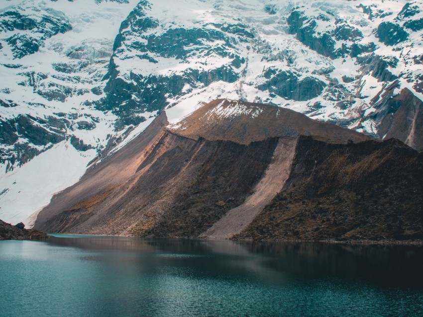 mountain snow lake laguna humantay peru Isolated Artwork on Transparent Background