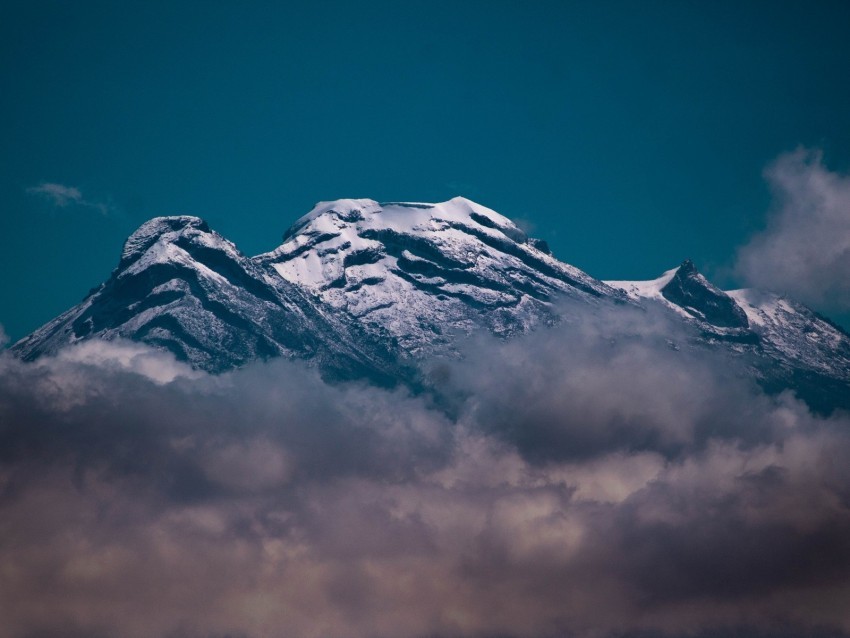 mountain volcano peak clouds snow HighResolution PNG Isolated on Transparent Background