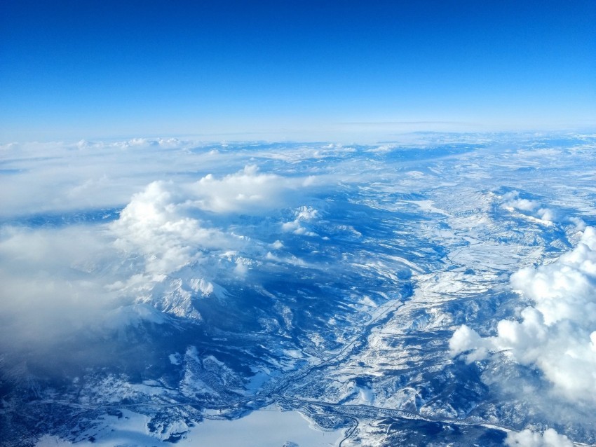 mountains aerial view sky clouds peaks Isolated Design in Transparent Background PNG