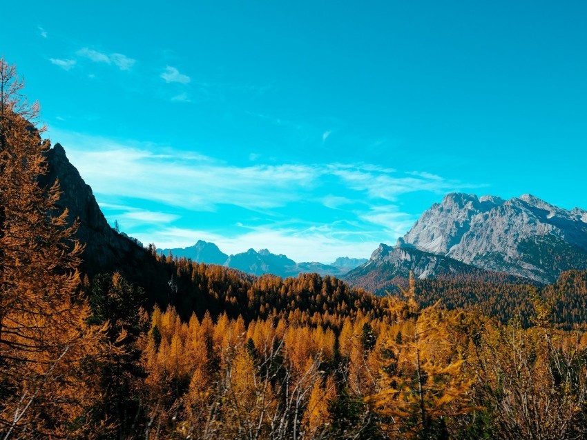 mountains autumn trees sky landscape PNG Image Isolated with Clear Background