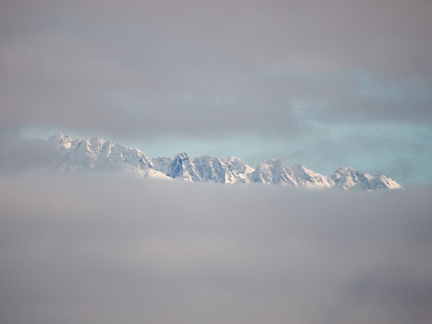 mountains clouds peaks snowy snow Clean Background Isolated PNG Image