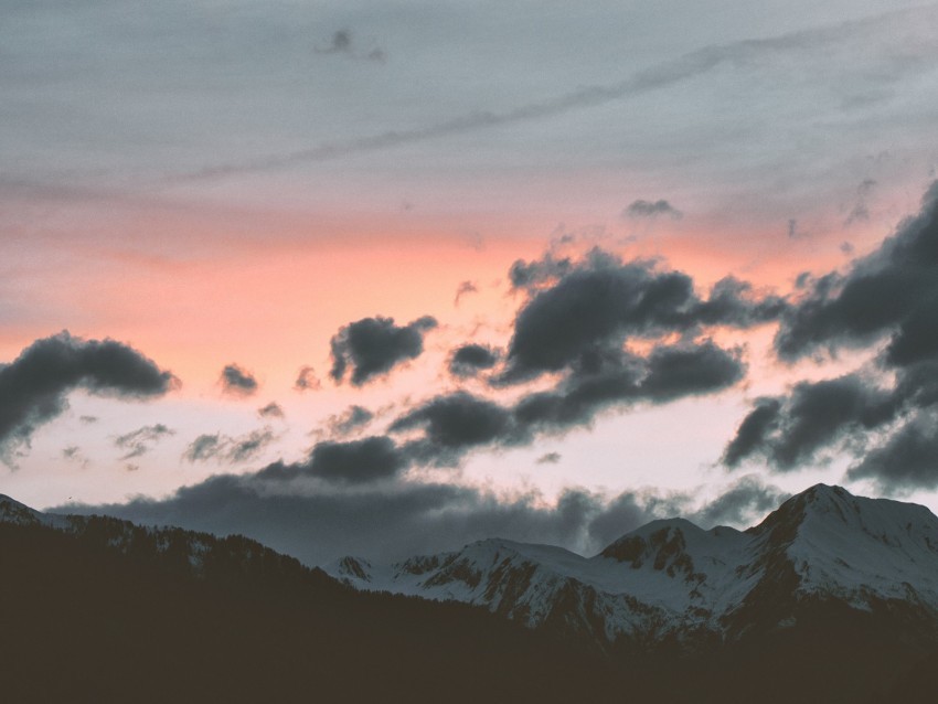 mountains clouds sky sunset peak Transparent PNG Illustration with Isolation