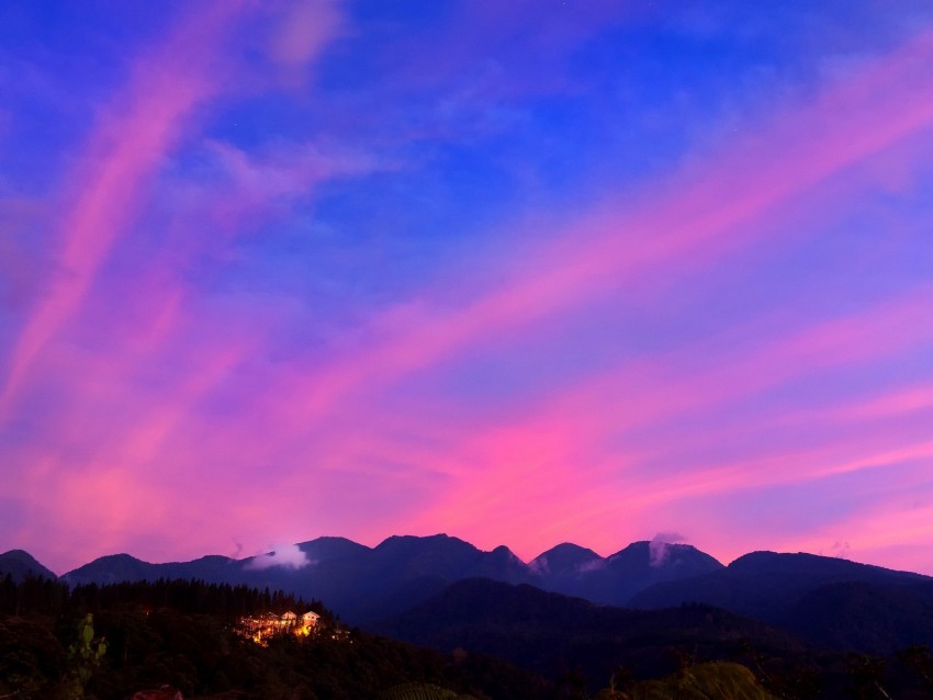 mountains clouds village light sky aerial view PNG transparent photos vast collection 4k wallpaper