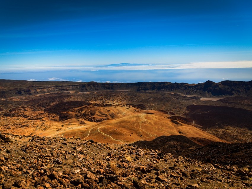 mountains crater volcanic stones landscape Isolated Character on Transparent PNG