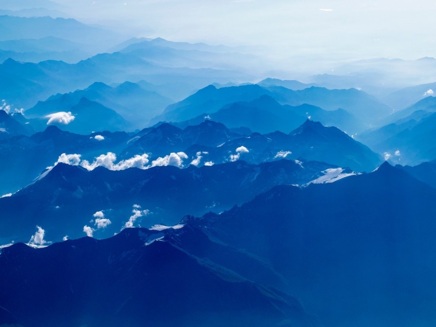 mountains fog aerial view clouds sky blue PNG free download transparent background 4k wallpaper