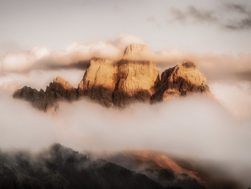 mountains fog clouds monte pelmo dolomites italy Transparent PNG Isolated Graphic Design