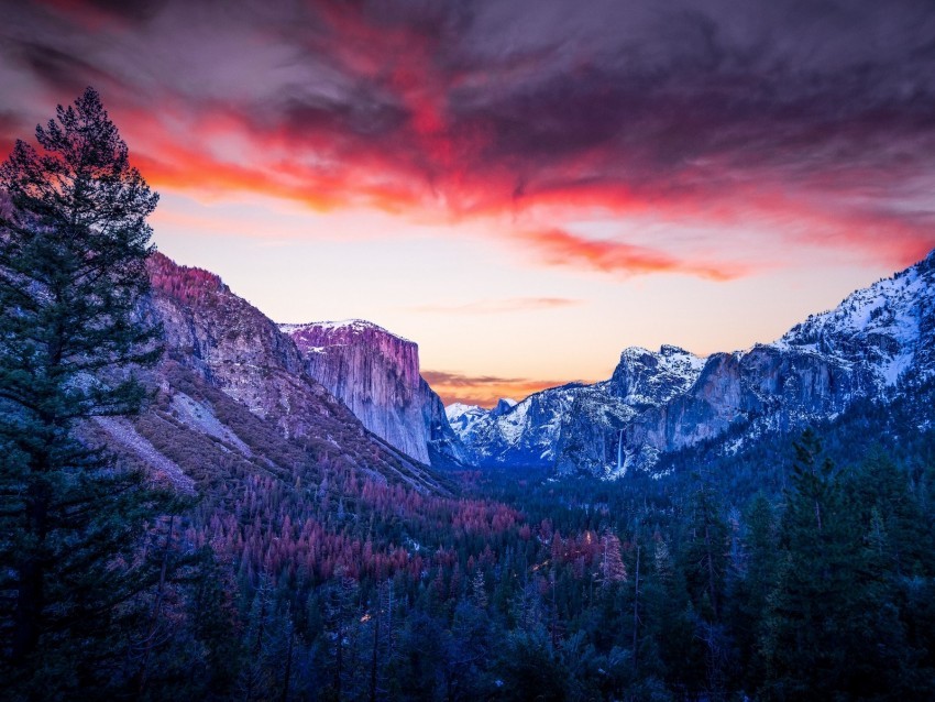 mountains forest twilight canyon clouds sunset Clear Background PNG Isolated Element Detail