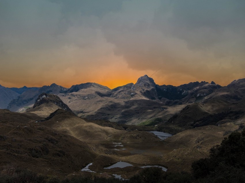 mountains hilly landscape relief twilight Transparent PNG images for digital art