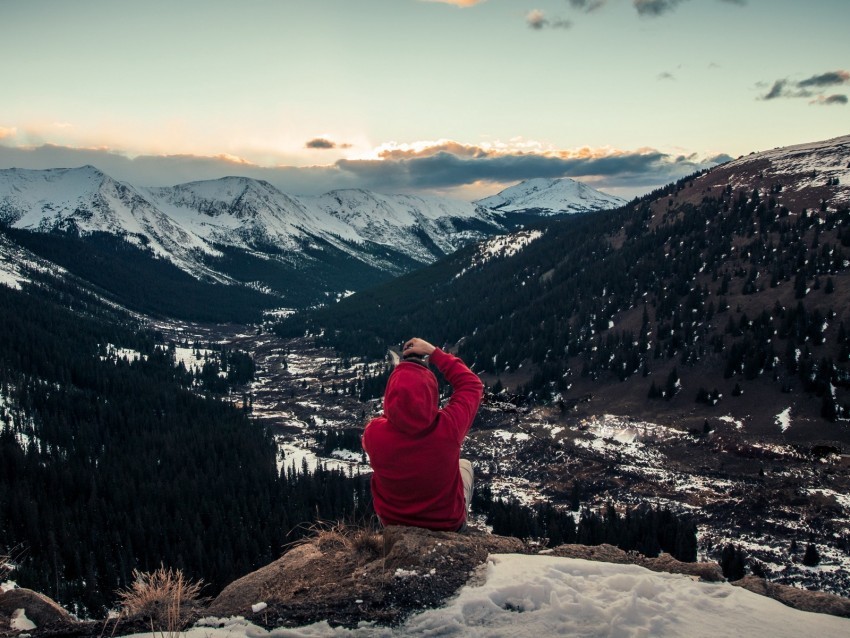 mountains hood clouds loneliness peaks PNG cutout 4k wallpaper