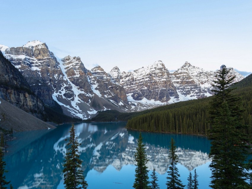 mountains lake snow winter trees HighQuality Transparent PNG Isolation 4k wallpaper