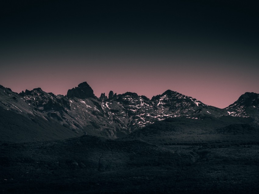 mountains landscape twilight evening sky purple PNG Image with Transparent Background Isolation