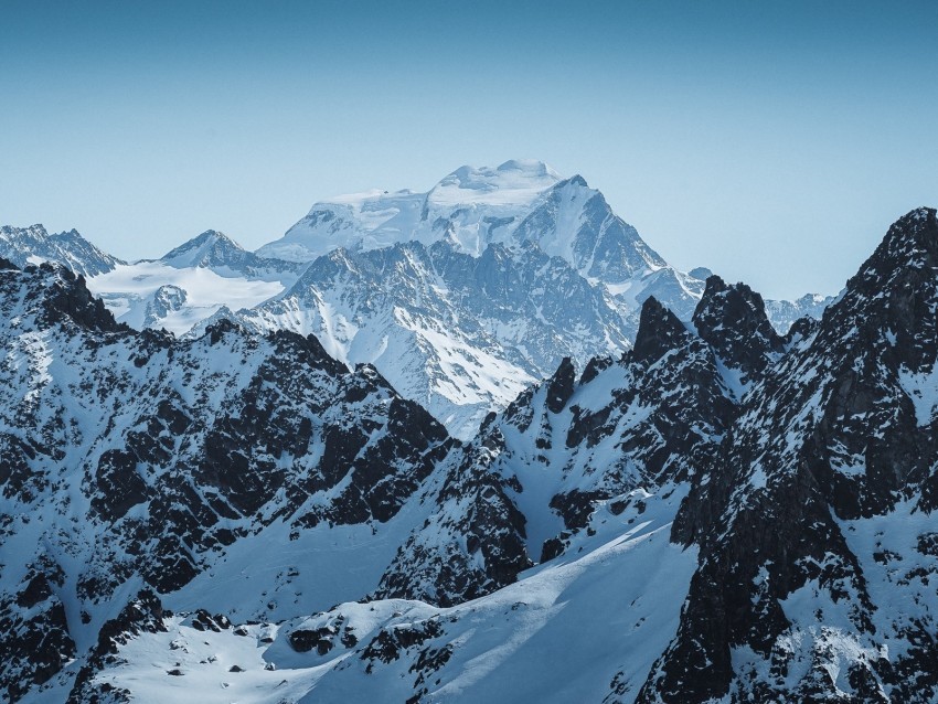 mountains peak alps snowy mountain range Transparent PNG image free